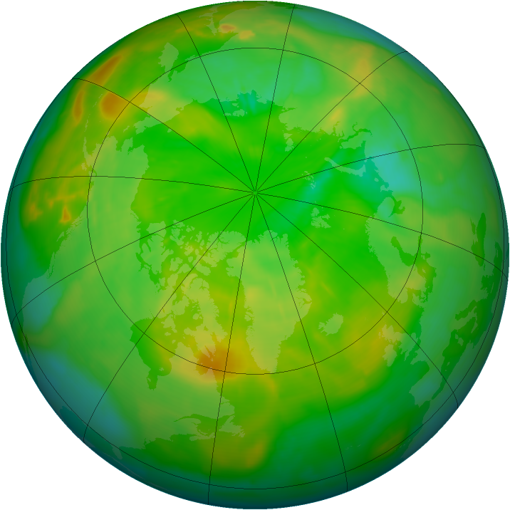 Arctic ozone map for 18 June 2009